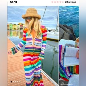 NWT Show Me Your Mumu Vacay Coverup Colorful Crochet (Medium)